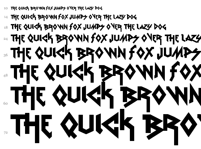 VTKS Rude Metal font waterfall